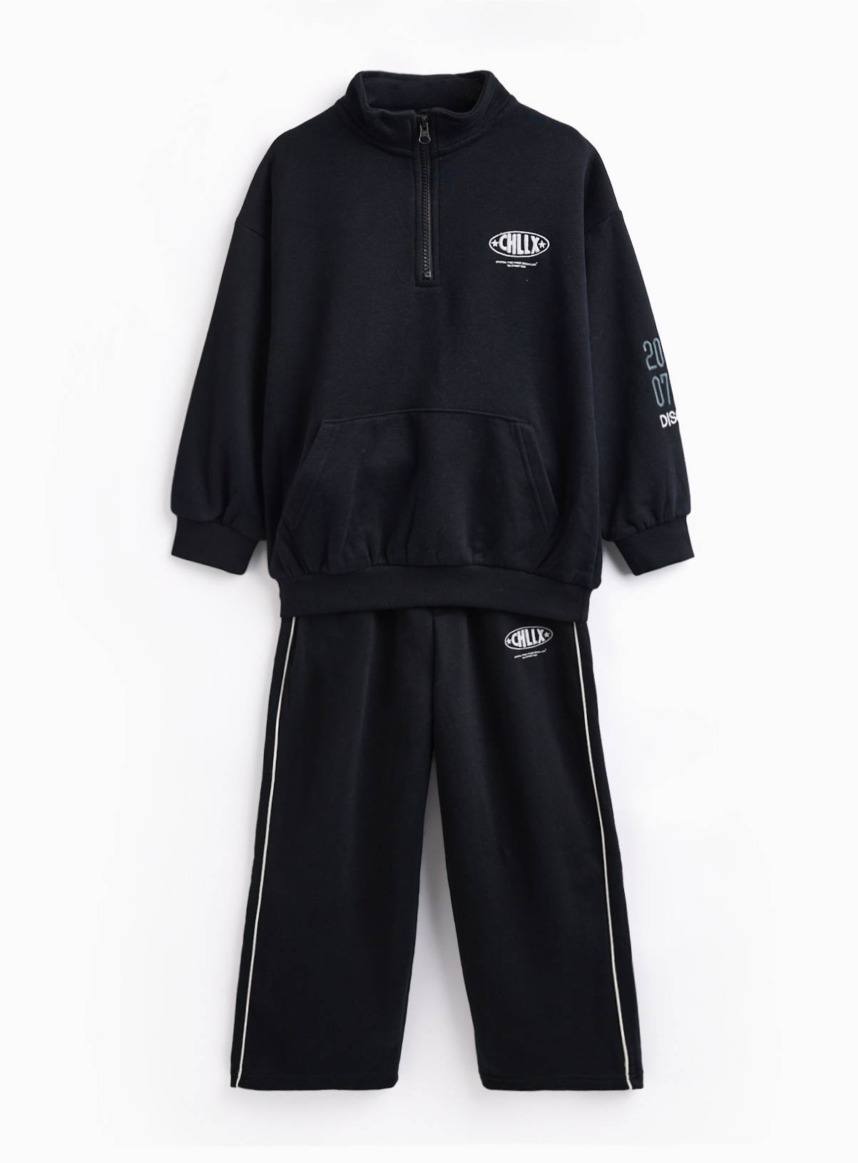 Black Chillax Graphic Sweatshirt & Joggers Set 10 years - Image 3