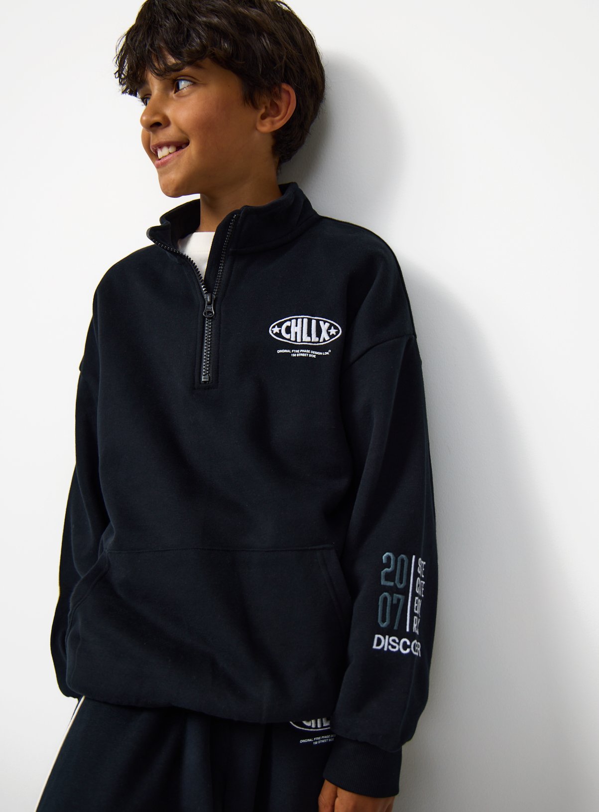 Black Chillax Graphic Sweatshirt & Joggers Set 10 years - Image 5 thumbnail