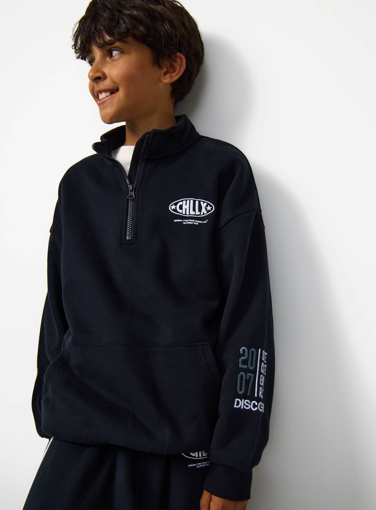 Black Chillax Graphic Sweatshirt & Joggers Set 10 years - Image 5