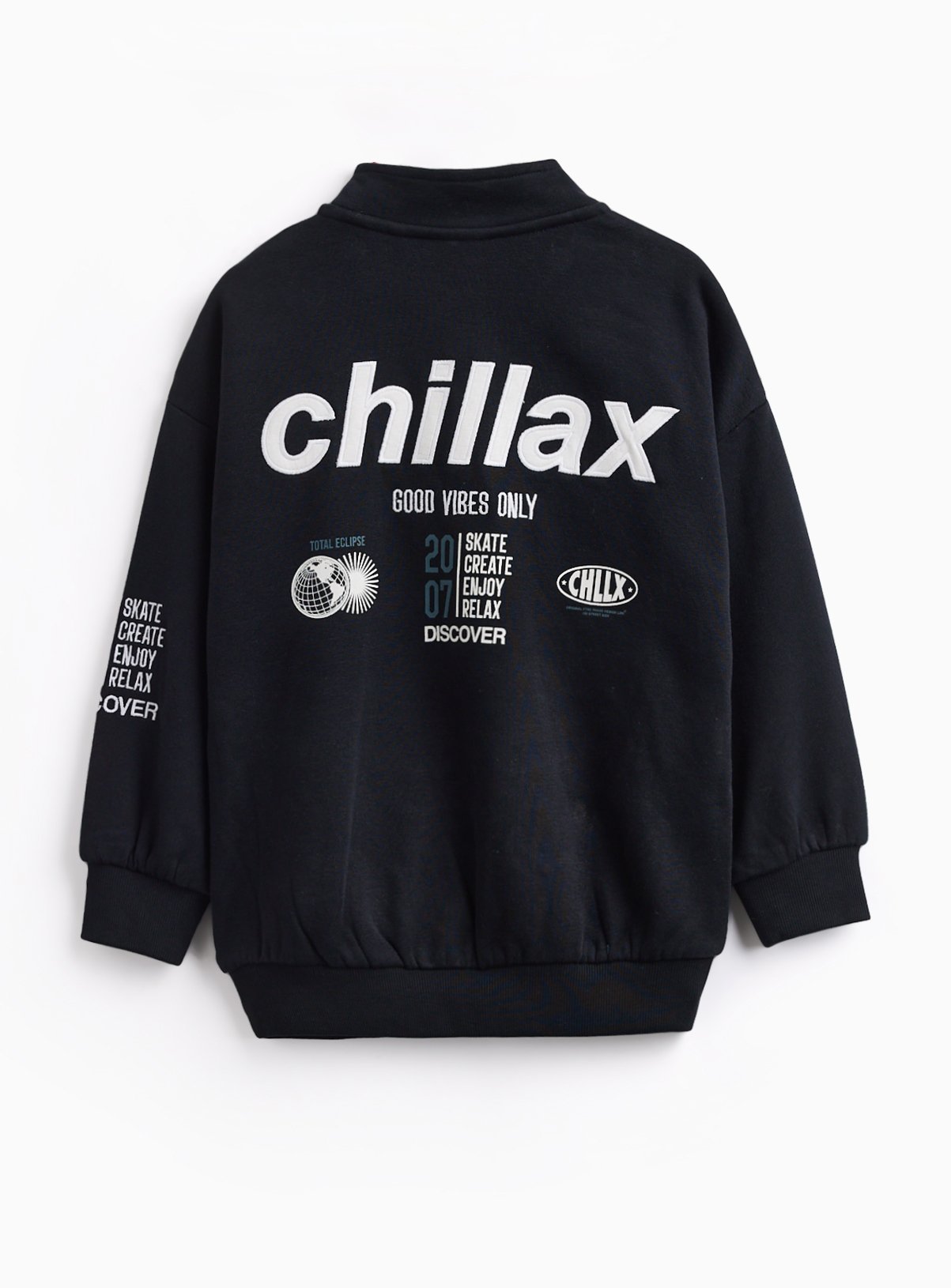 Black Chillax Graphic Sweatshirt & Joggers Set 10 years - Image 6 thumbnail