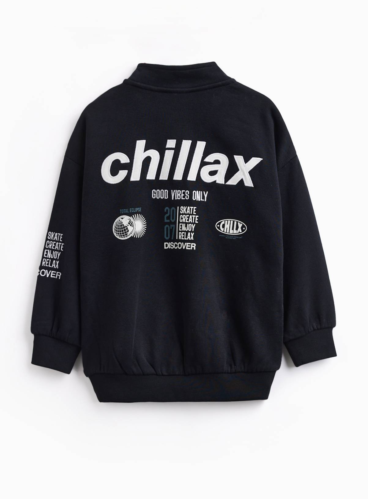 Black Chillax Graphic Sweatshirt & Joggers Set 10 years - Image 6