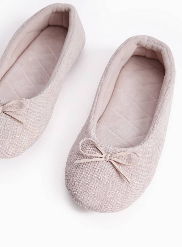 Pink Textured Sparkle Ballerina Slippers  4