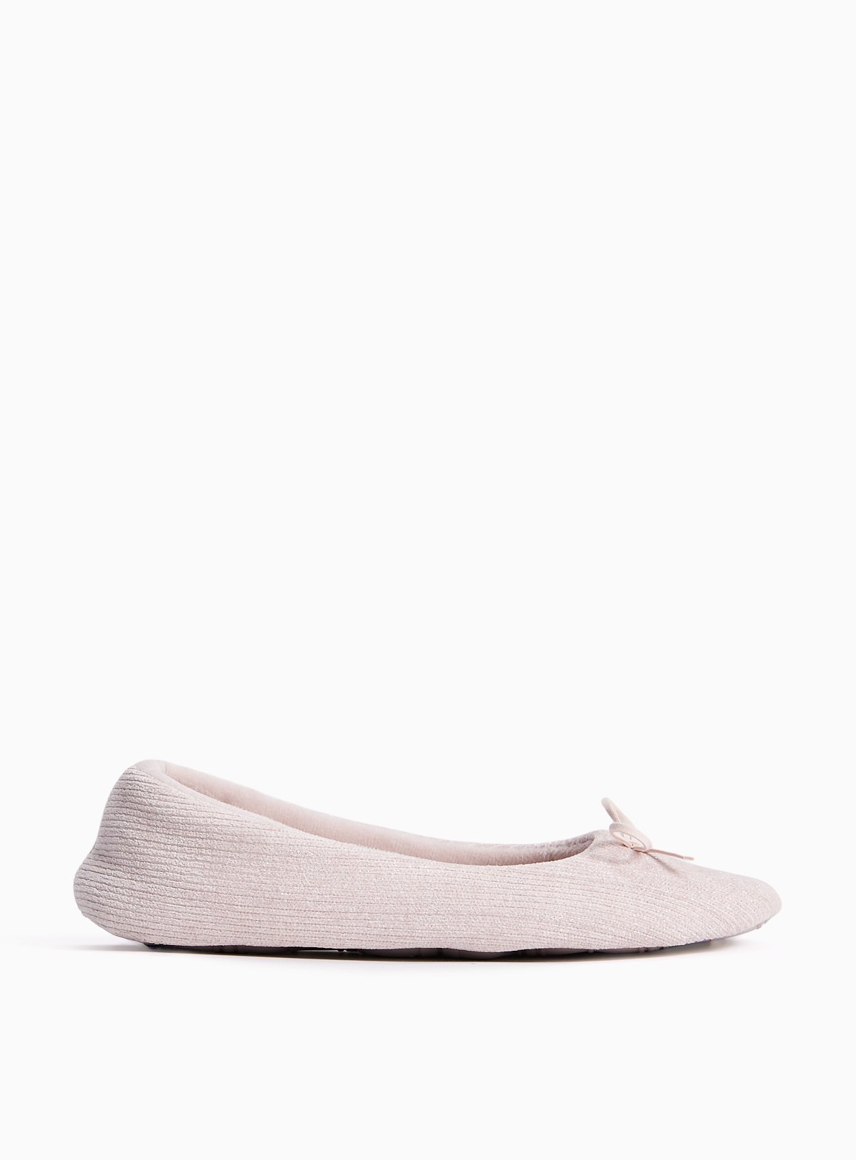 Pink Textured Sparkle Ballerina Slippers  7 - Image 2 thumbnail