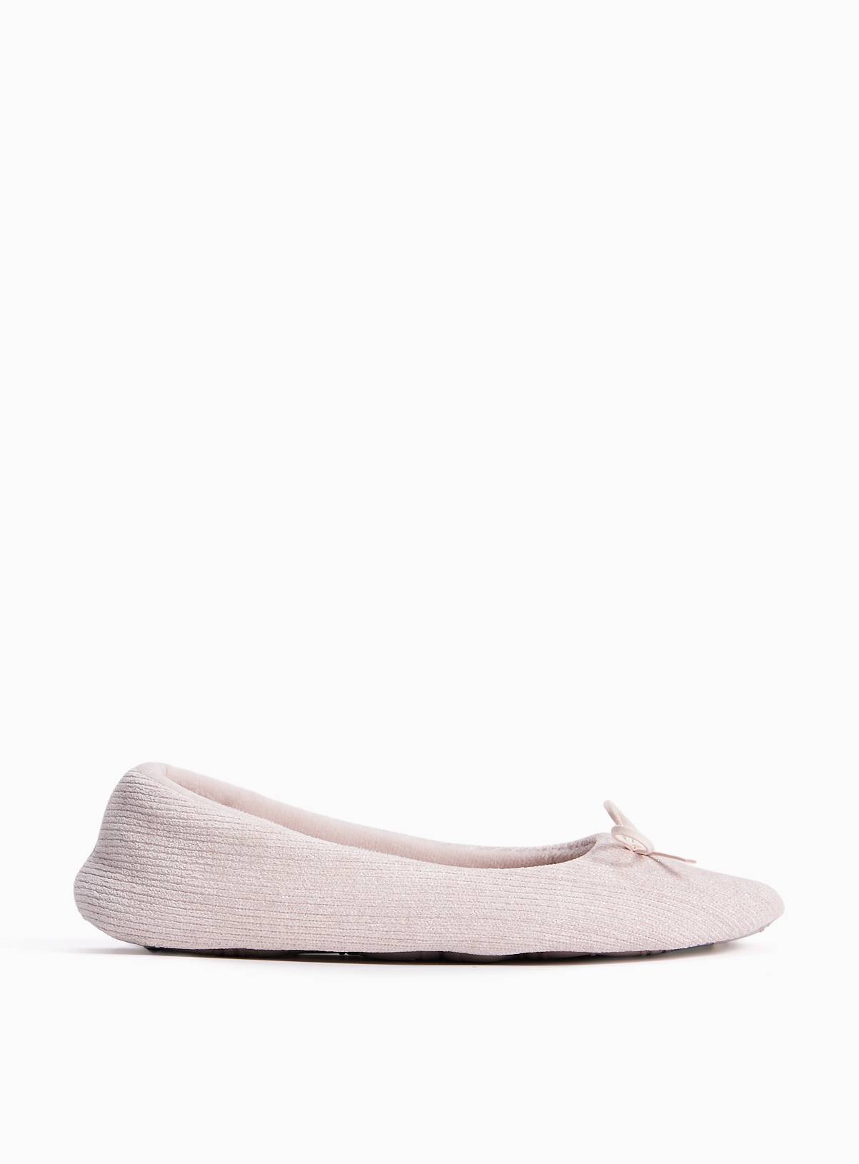 Pink Textured Sparkle Ballerina Slippers  7 - Image 2