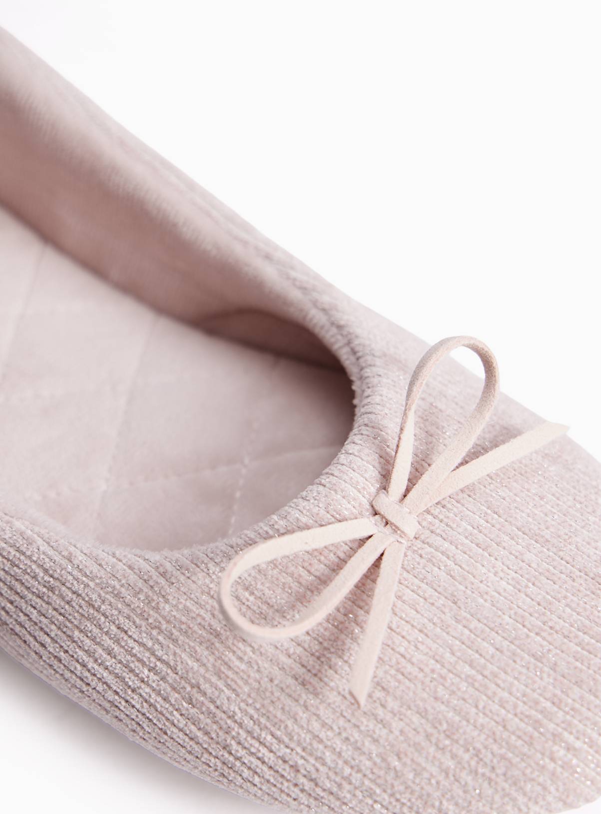 Pink Textured Sparkle Ballerina Slippers  7 - Image 3