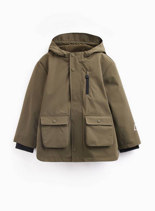 Khaki Shower Resistant Quilted 3-in-1 Jacket 5-6 years
