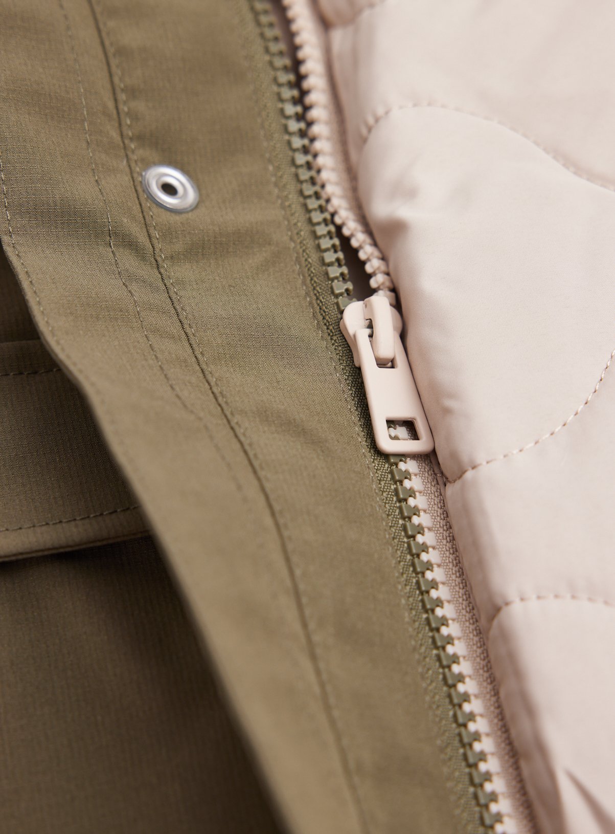 Khaki Shower Resistant Quilted 3-in-1 Jacket 4-5 years - Image 3 thumbnail
