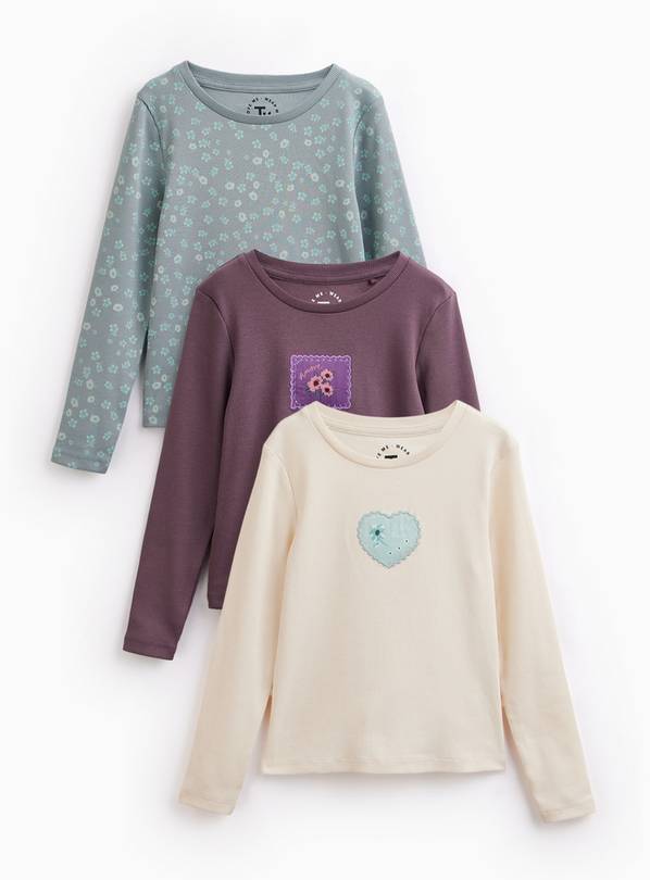 Purple Long Sleeve Tops 3 Pack  7-8 years