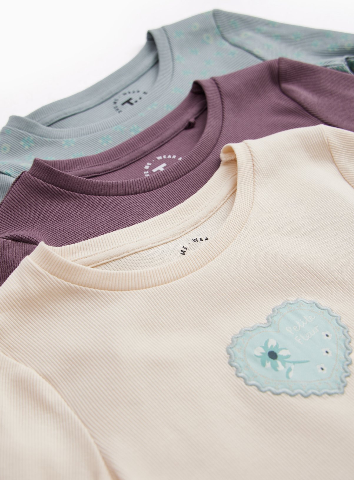 Purple Long Sleeve Tops 3 Pack  7-8 years - Image 2 thumbnail