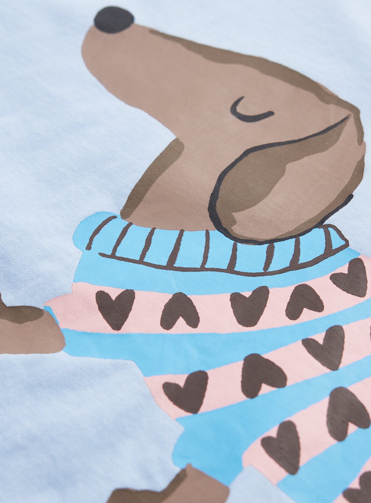 Light Blue Sausage Dog Graphic T-Shirt 7-8 years - Image 2 thumbnail