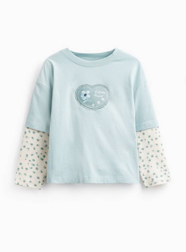 Green Embroidered Heart T-Shirt 5-6 years