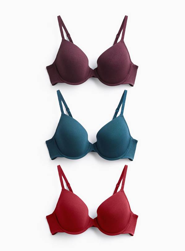 Red Toned T-Shirt Bras 3 Pack  36B