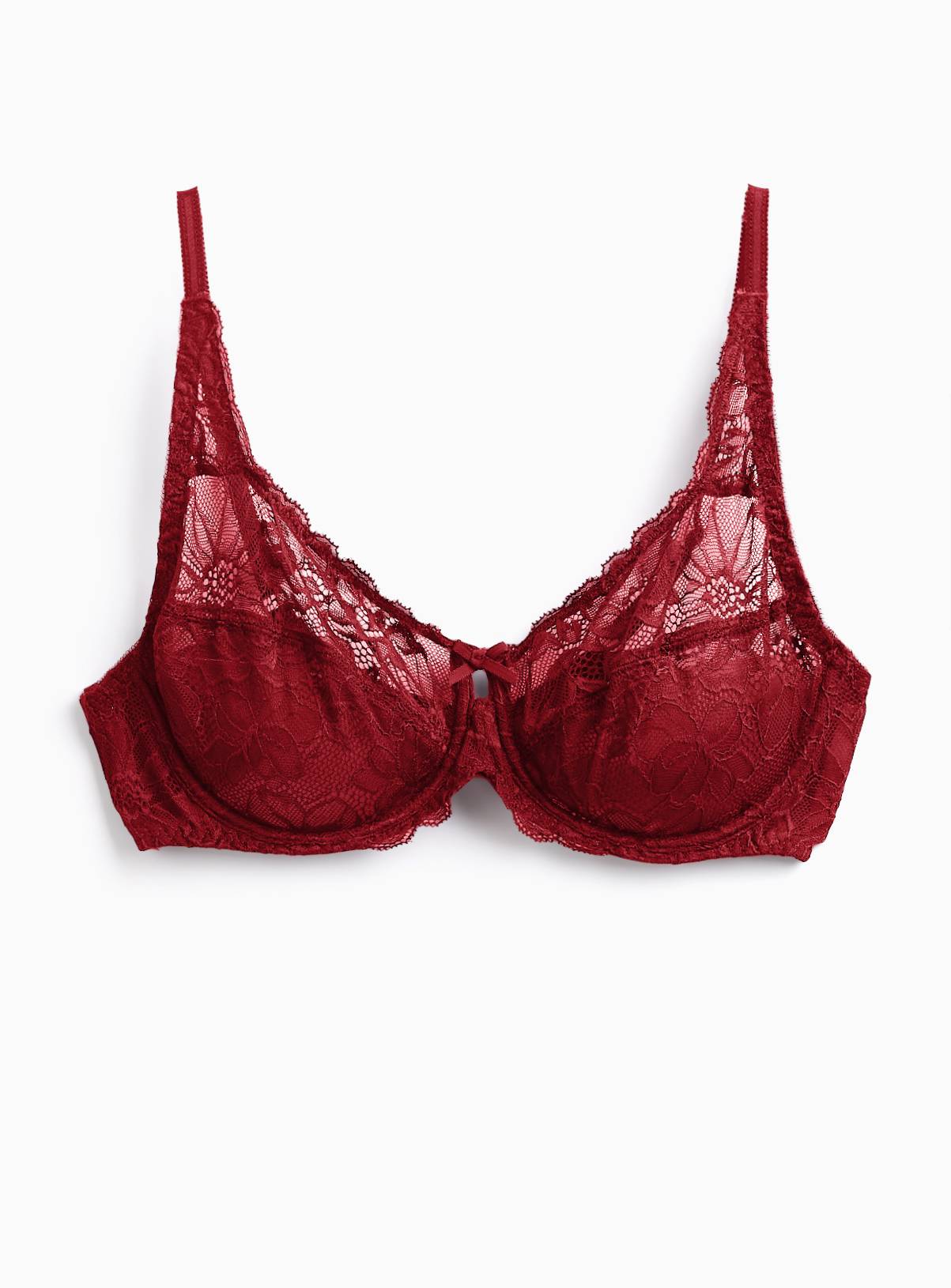 Red Fleur Lace Full Cup Bra 38B - Image 3