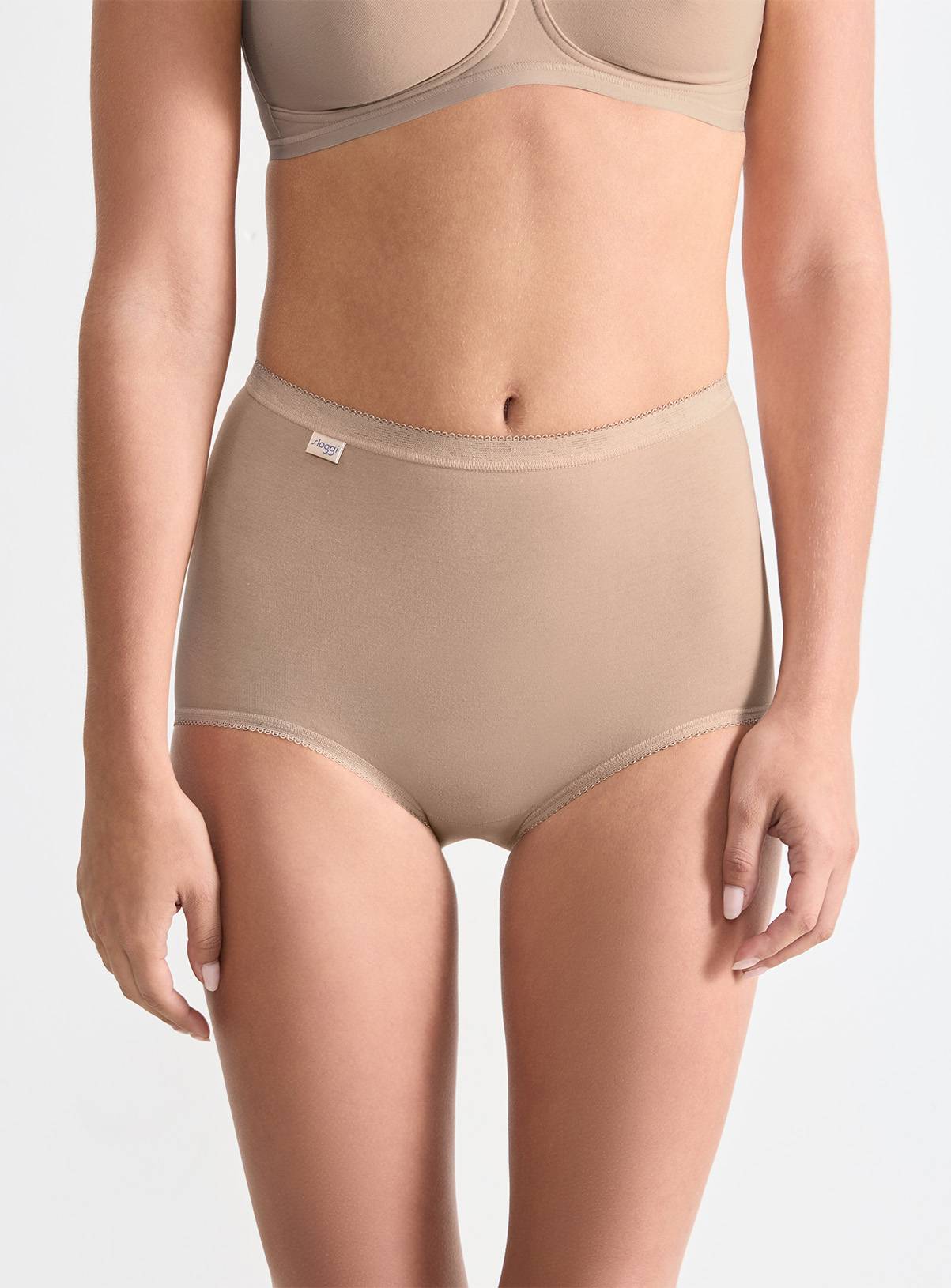 SLOGGI Basic Maxi Knickers 3 Pack Nude 10 - Image 1