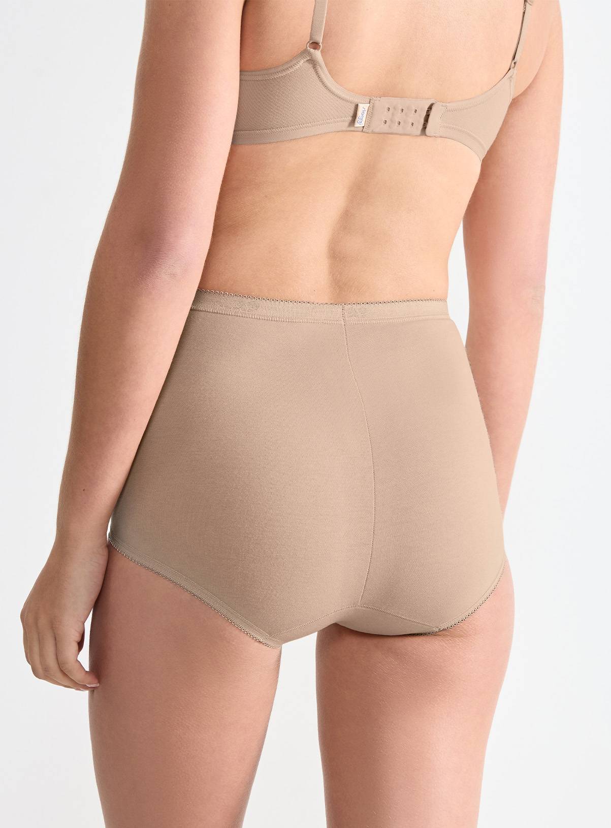 SLOGGI Basic Maxi Knickers 3 Pack Nude 10 - Image 3