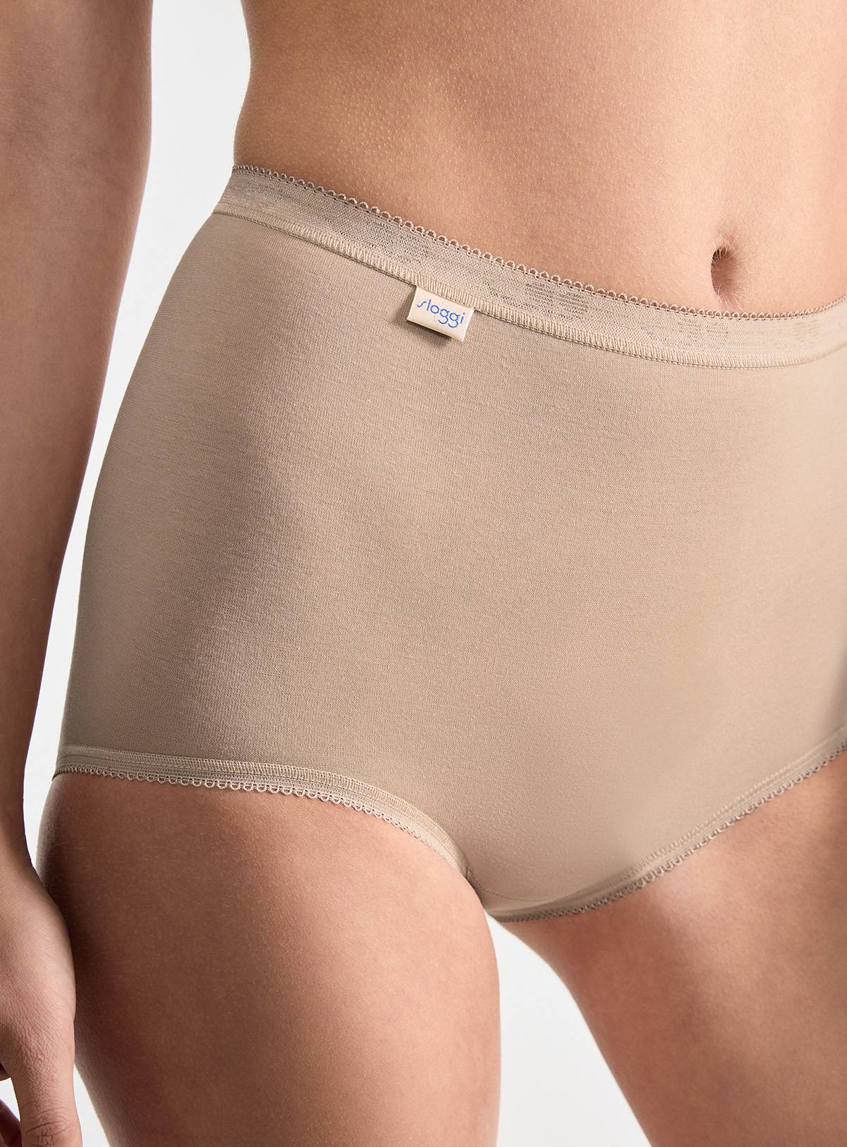SLOGGI Basic Maxi Knickers 3 Pack Nude 10 - Image 4