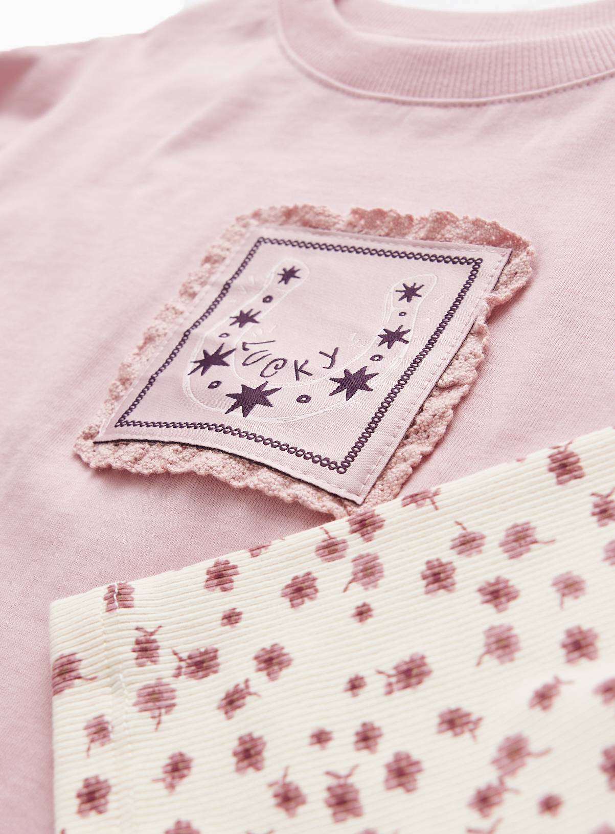 Pink Floral Mock Sleeve T-Shirt 2-3 years - Image 2