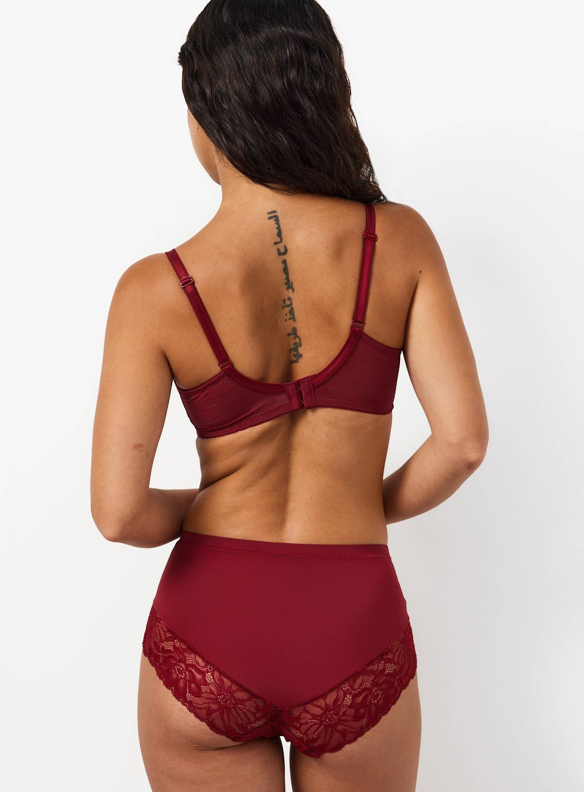 Red Fleur Lace Full Cup Bra DD+ 42GG - Image 5