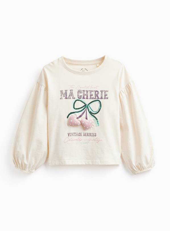 Ma Cherie Cream Padded Heart Sweatshirt 7-8 years
