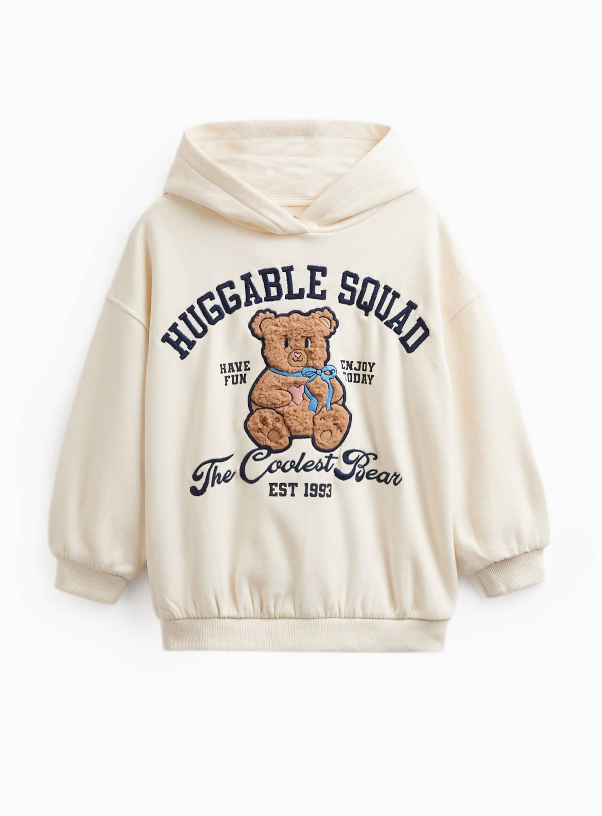 Cream Boucle Bear Hoodie 7-8 years - Image 1