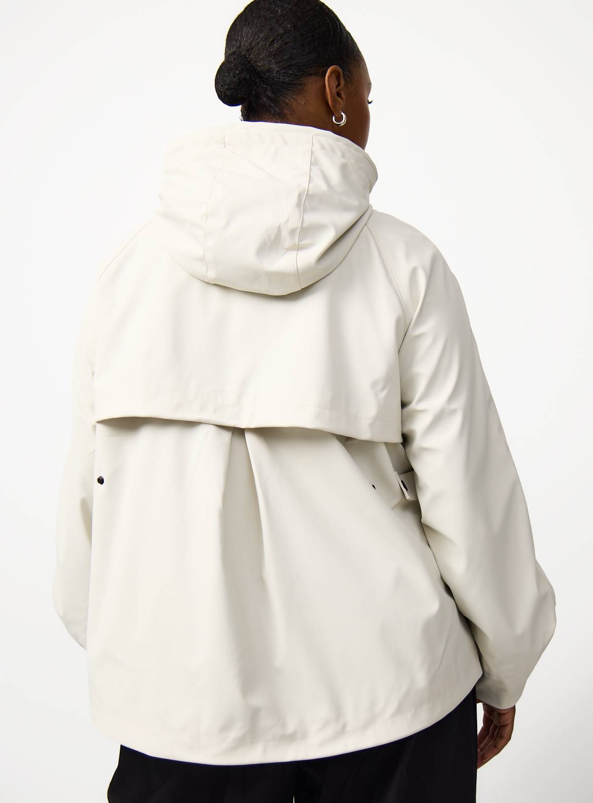 Cream Rubberised Hooded Raincoat XS - Image 4