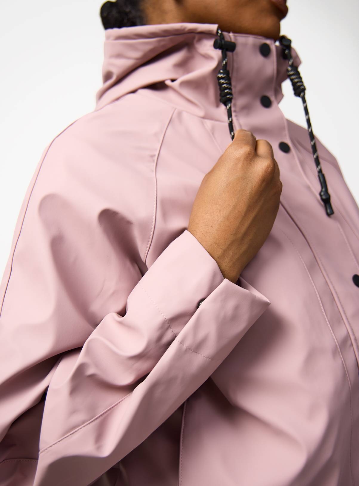Pink Rubber Hooded Raincoat L - Image 3