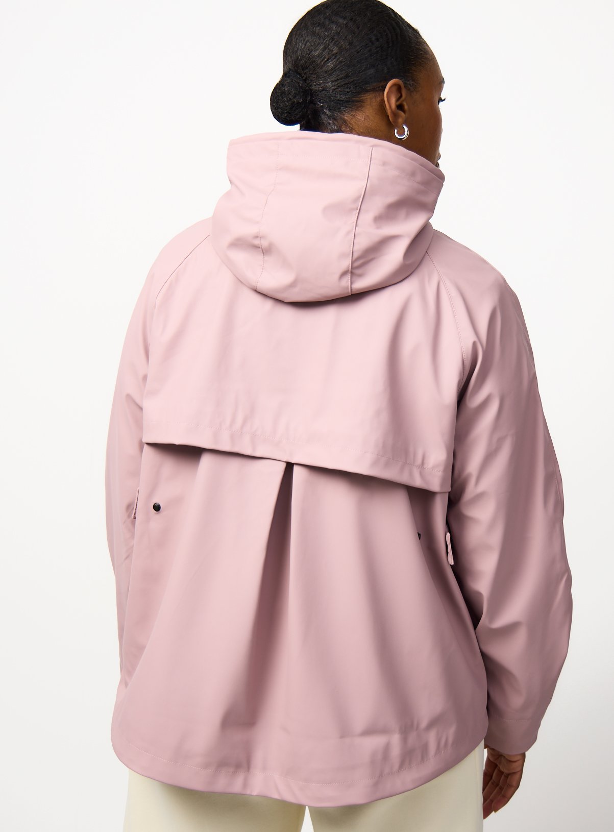 Pink Rubber Hooded Raincoat L - Image 4 thumbnail