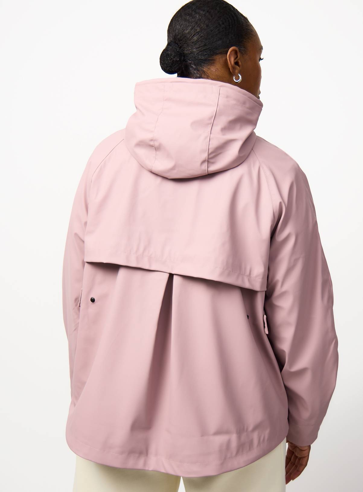 Pink Rubber Hooded Raincoat L - Image 4