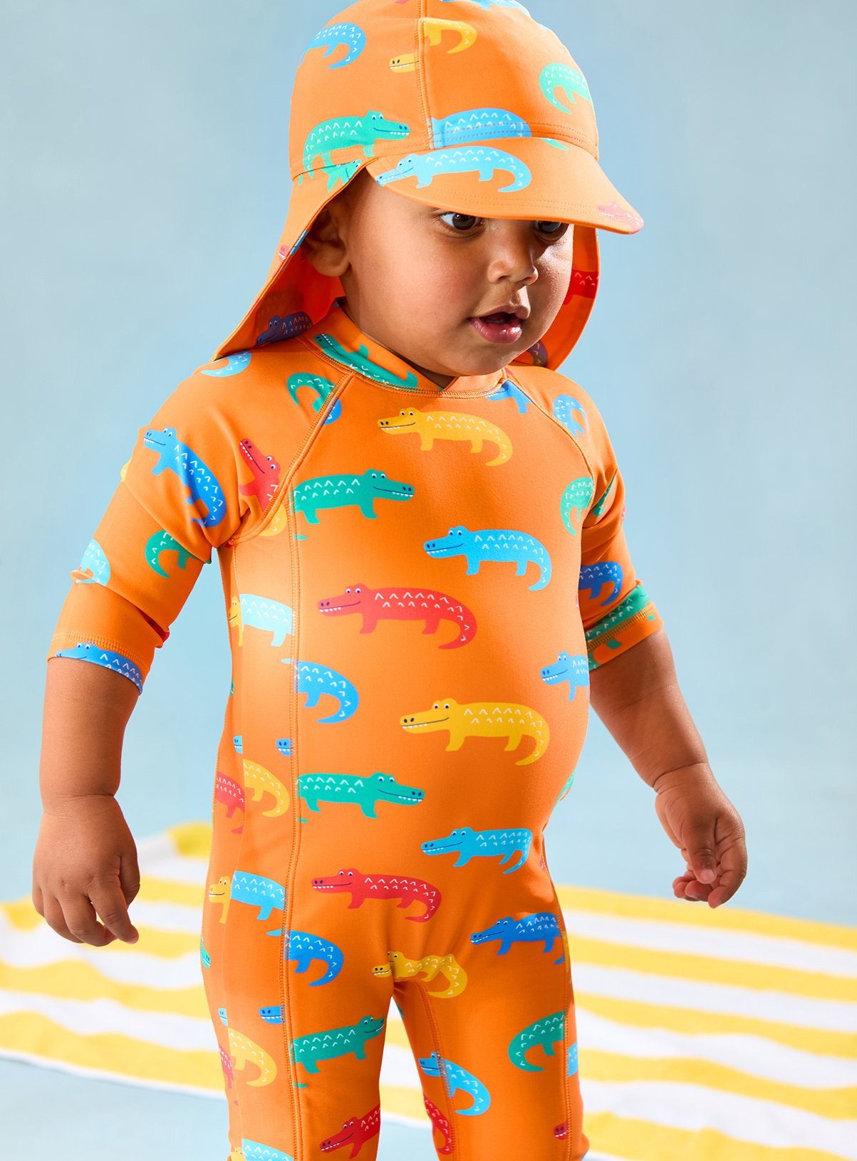 JOJO MAMAN BÉBÉ Crocodile Sun Protection Hat 3-4 Years - Image 1 thumbnail