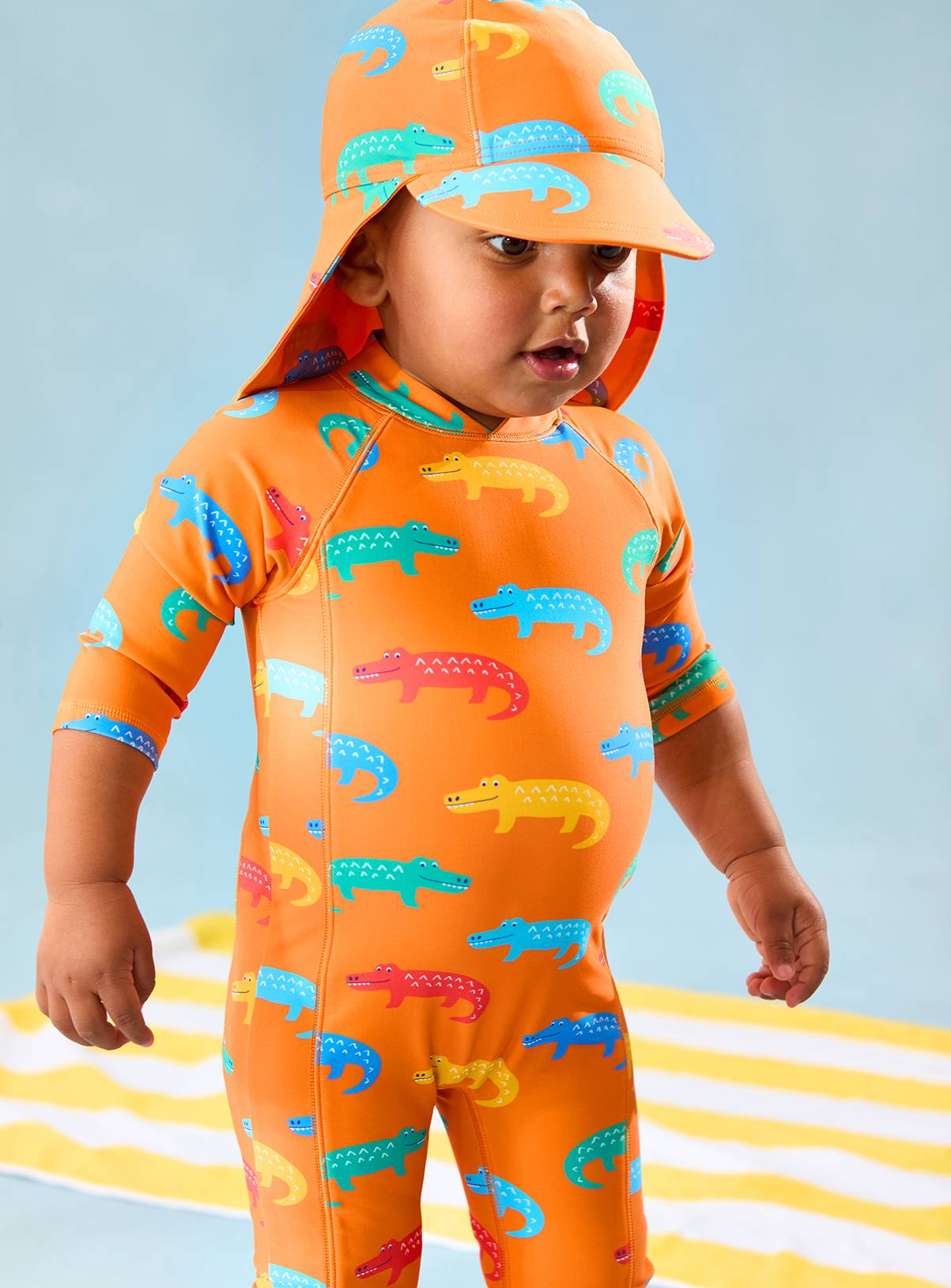 JOJO MAMAN BÉBÉ Crocodile Sun Protection Hat 3-4 Years - Image 1