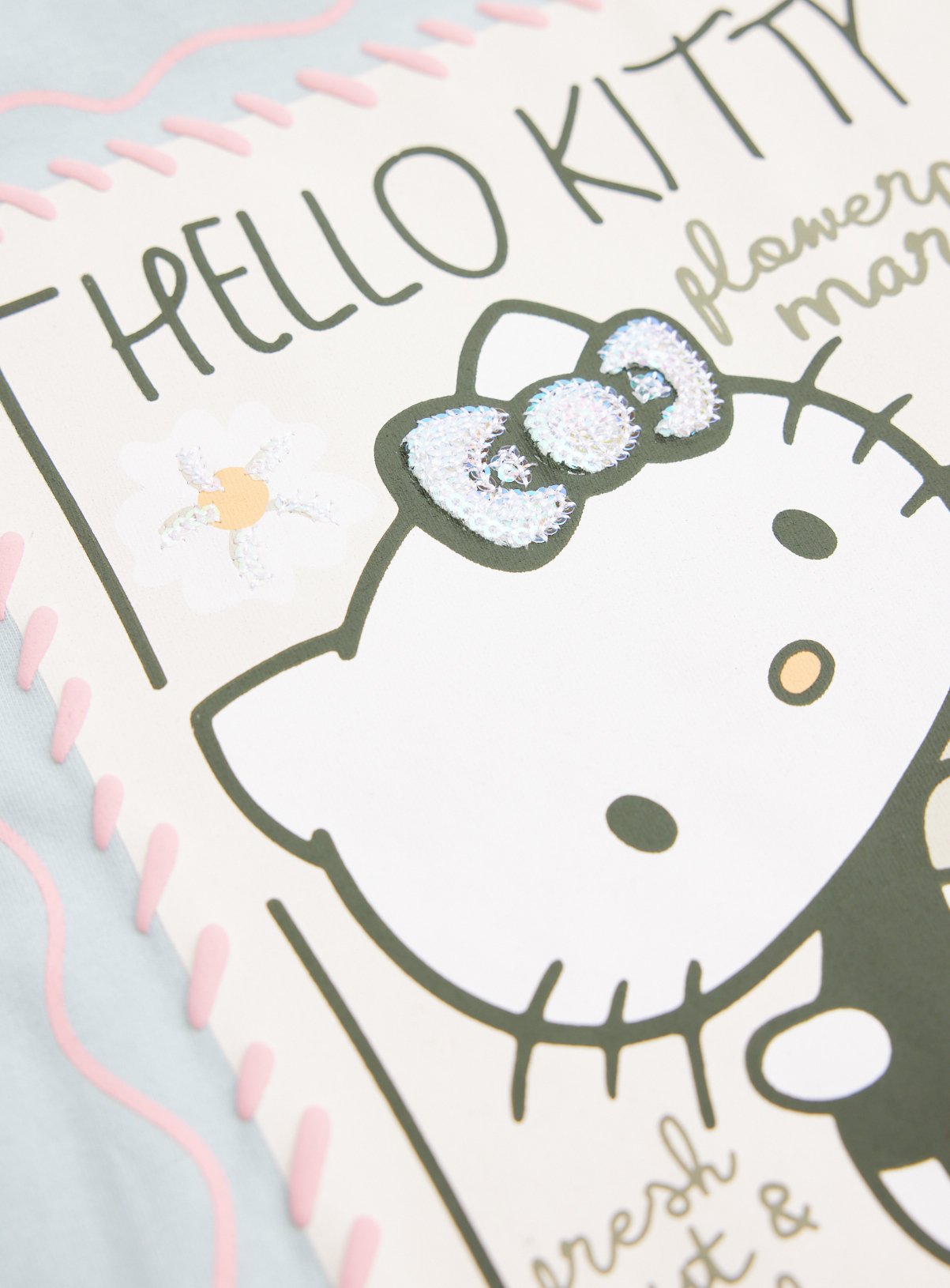 Green Pure Cotton Hello Kitty Crewneck Sweatshirt 7-8 years - Image 2 thumbnail