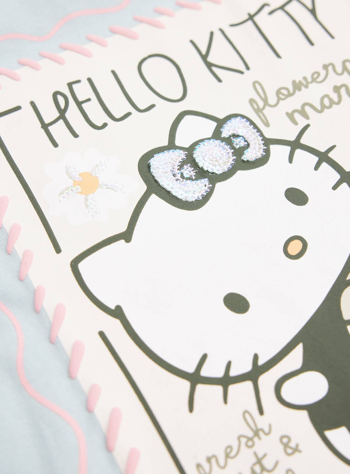 Green Pure Cotton Hello Kitty Crewneck Sweatshirt 7-8 years - Image 2