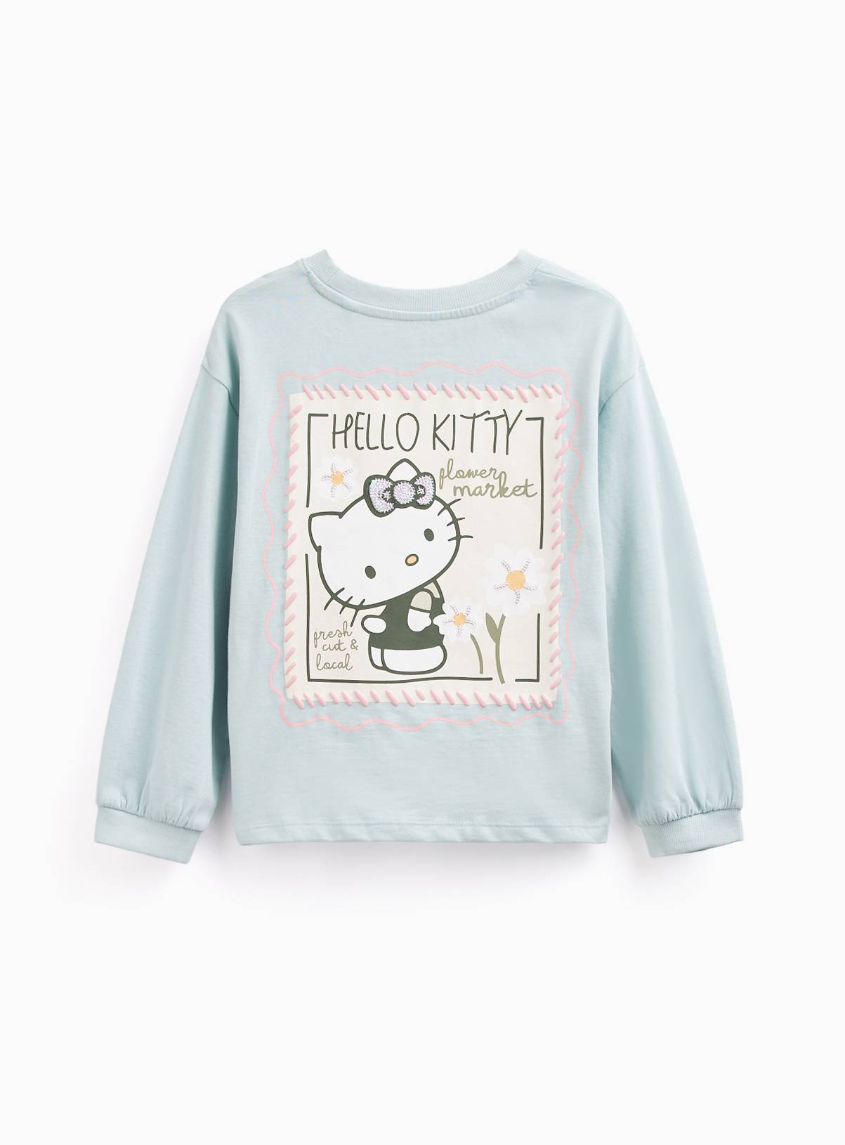 Green Pure Cotton Hello Kitty Crewneck Sweatshirt 7-8 years - Image 3
