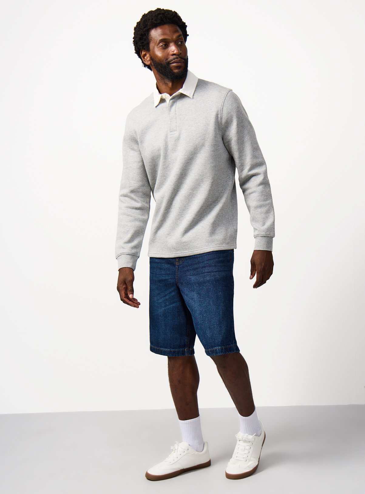 Grey Long Sleeve Rugby Sweatshirt XL - Image 2 thumbnail