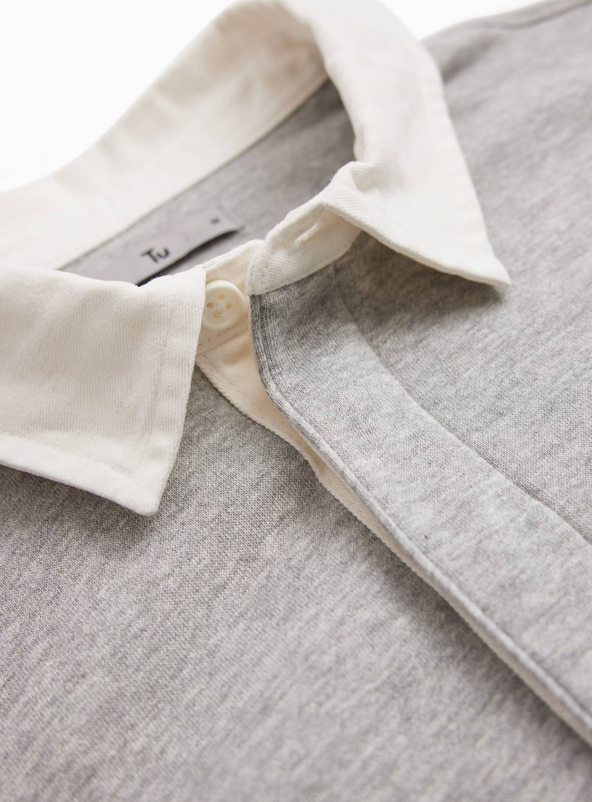 Grey Long Sleeve Rugby Sweatshirt XL - Image 4