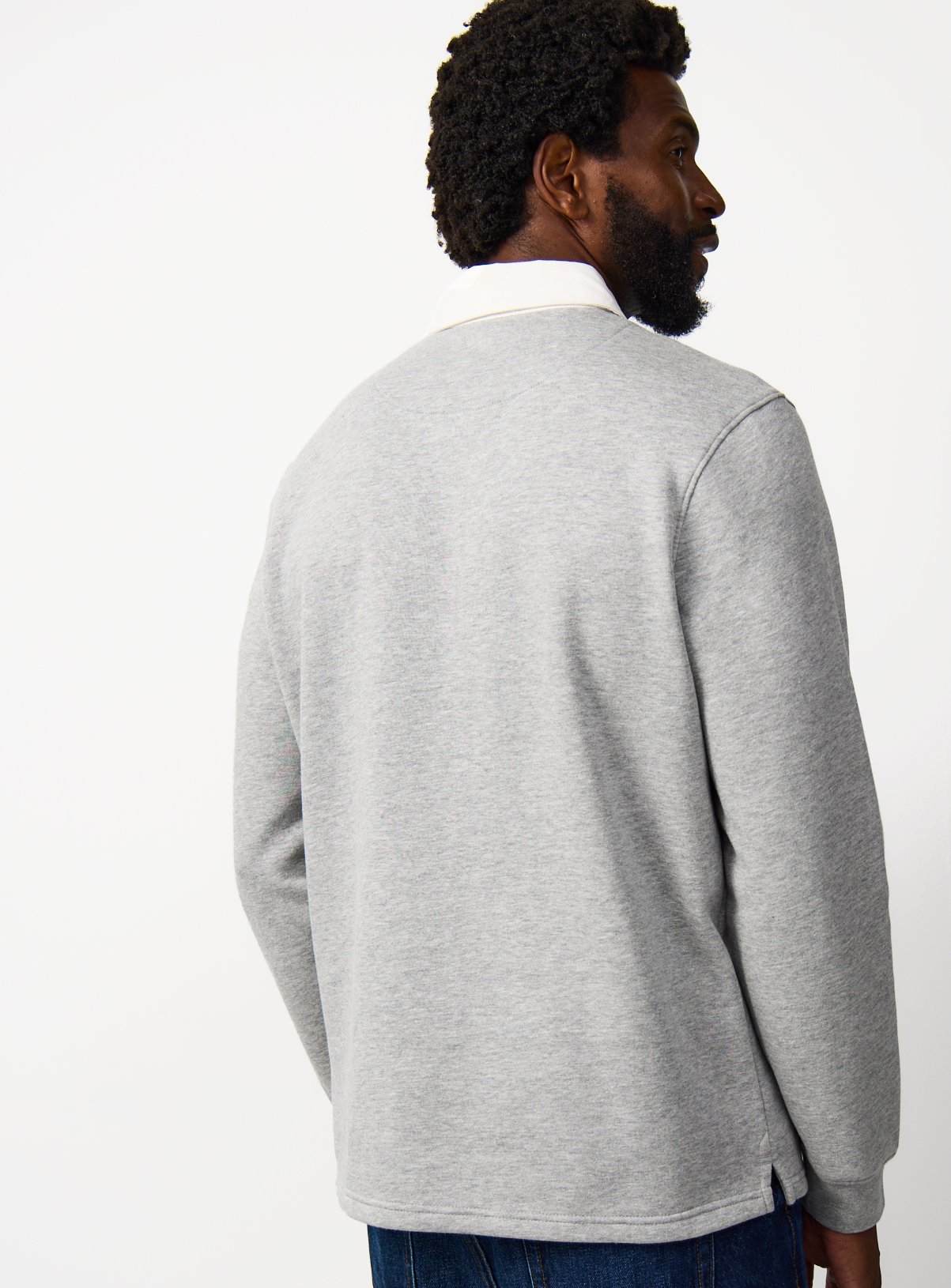 Grey Long Sleeve Rugby Sweatshirt XL - Image 5 thumbnail