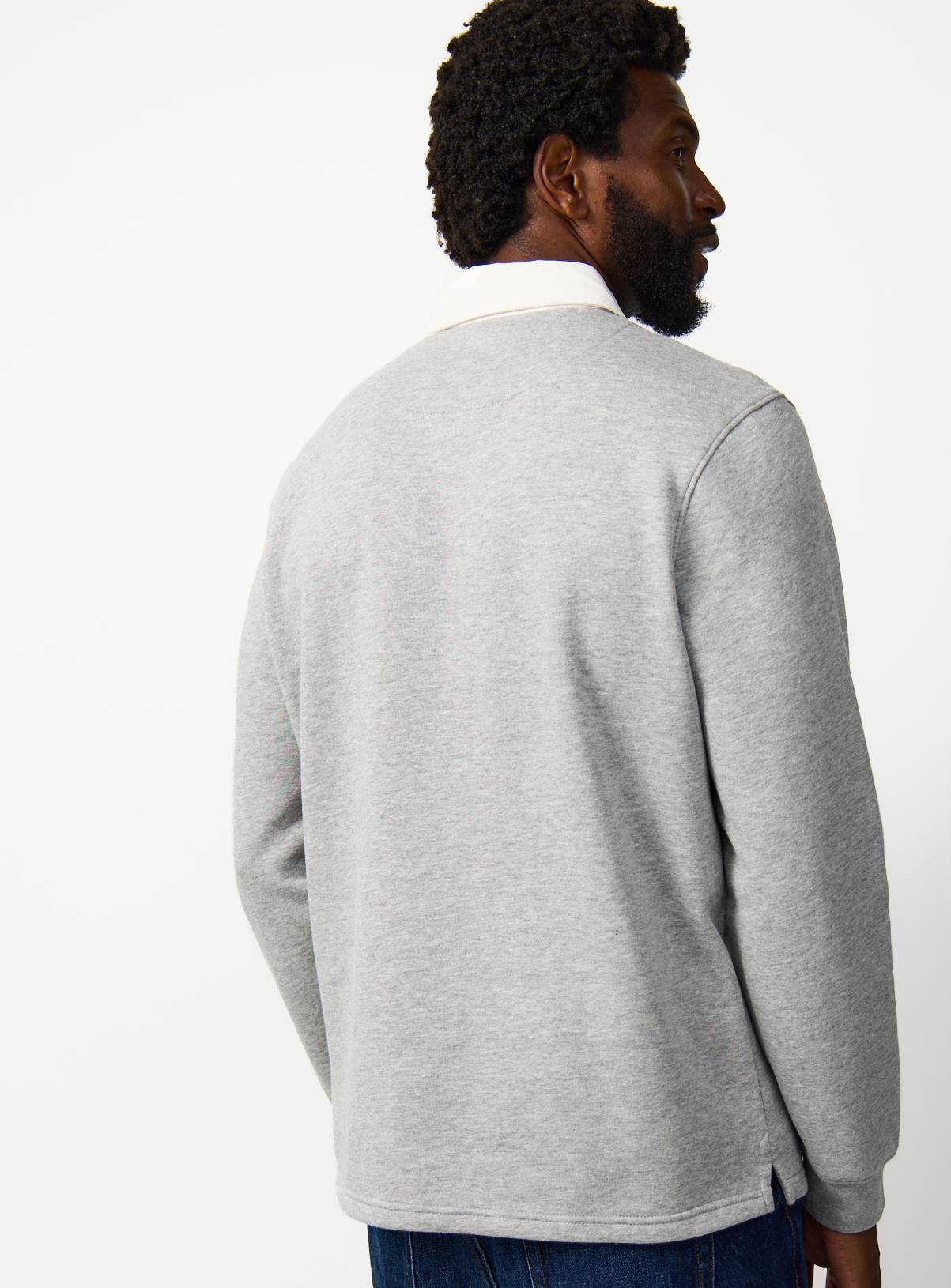 Grey Long Sleeve Rugby Sweatshirt XL - Image 5