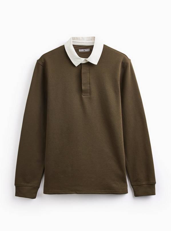 Khaki Long Sleeve Rugby Sweatshirt XXXXL