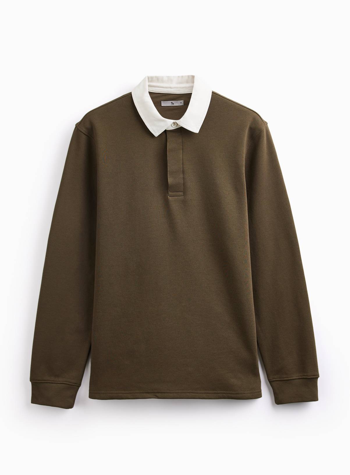 Khaki Long Sleeve Rugby Sweatshirt XXXXL - Image 3