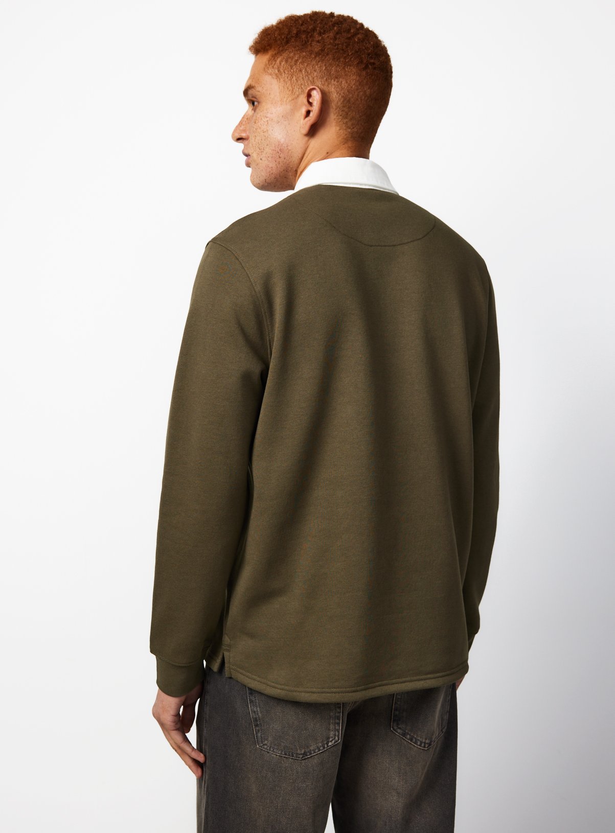 Khaki Long Sleeve Rugby Sweatshirt XXXXL - Image 5 thumbnail