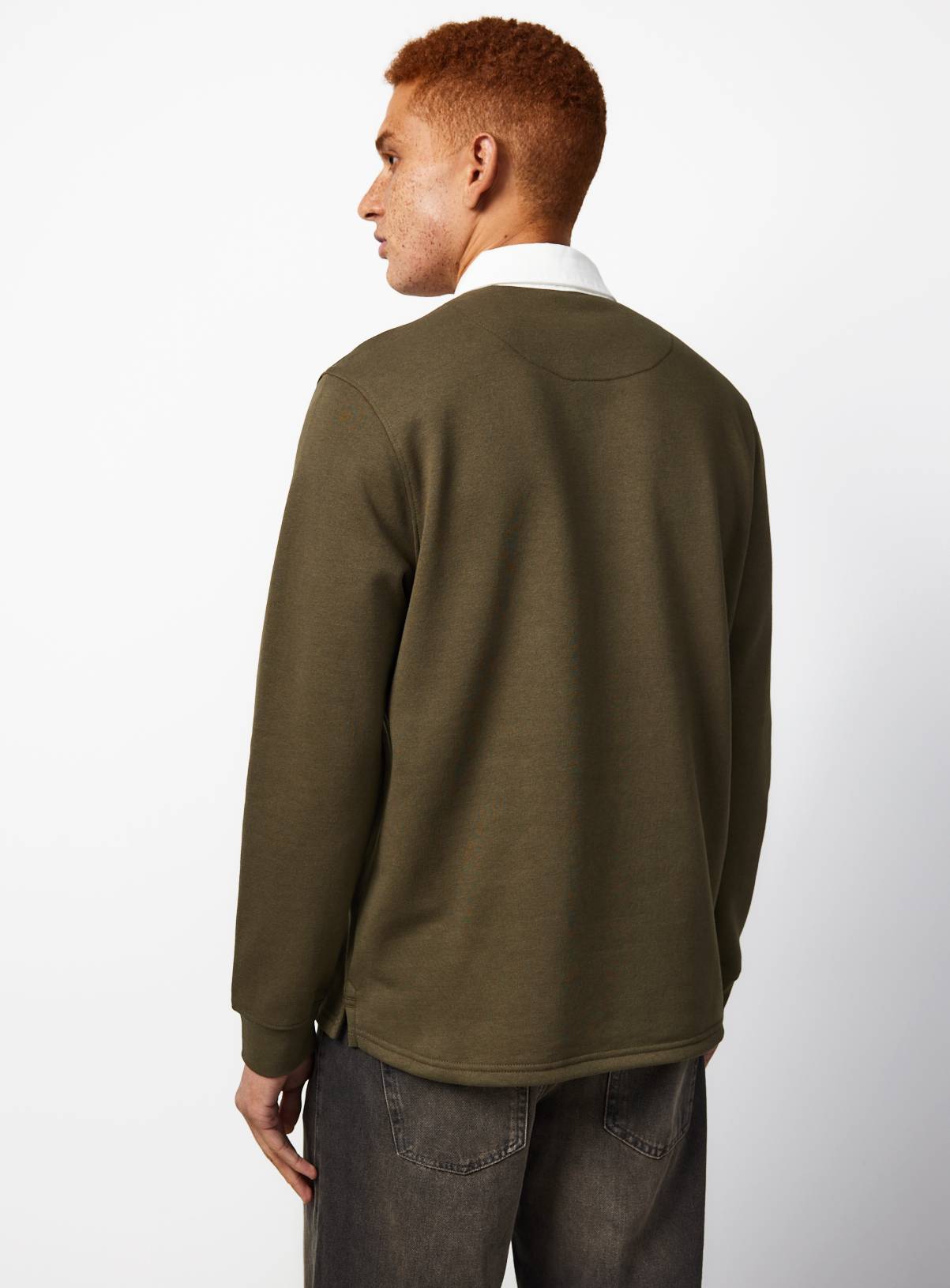 Khaki Long Sleeve Rugby Sweatshirt XXXXL - Image 5