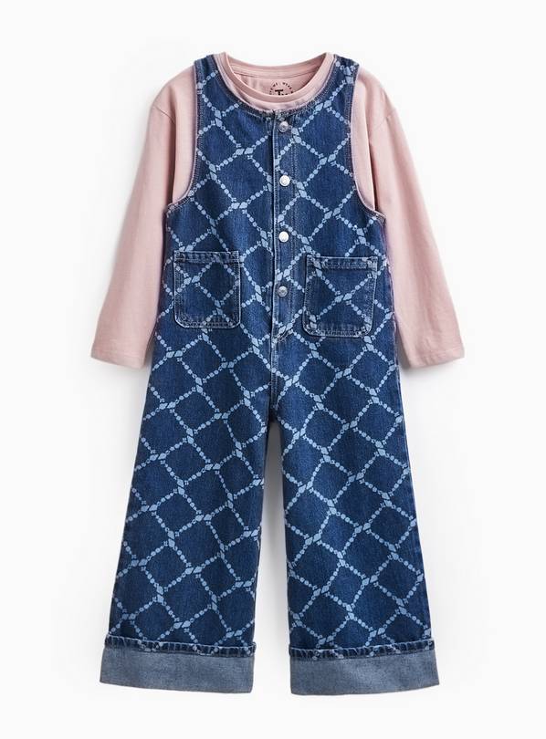 Floral Denim Dungarees & Long Sleeve Set 5-6 years