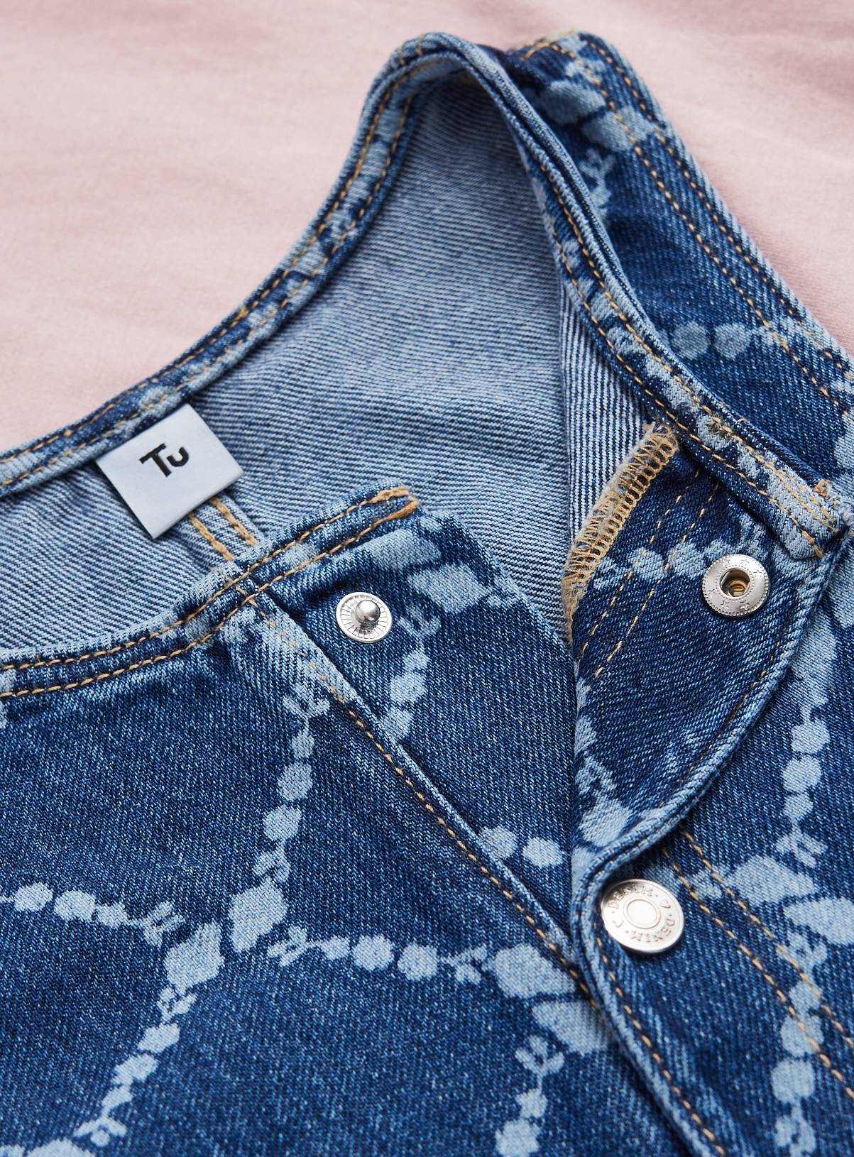 Floral Denim Dungarees & Long Sleeve Set 5-6 years - Image 2