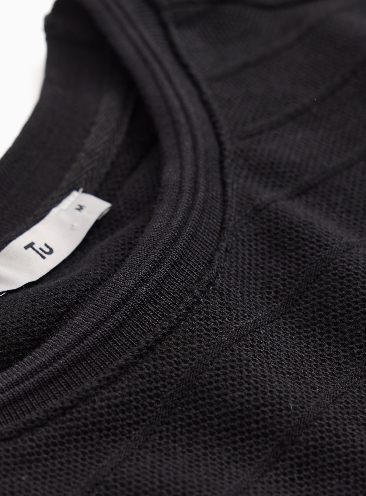 Black Textured Relaxed Fit T-Shirt XXXL - Image 4 thumbnail