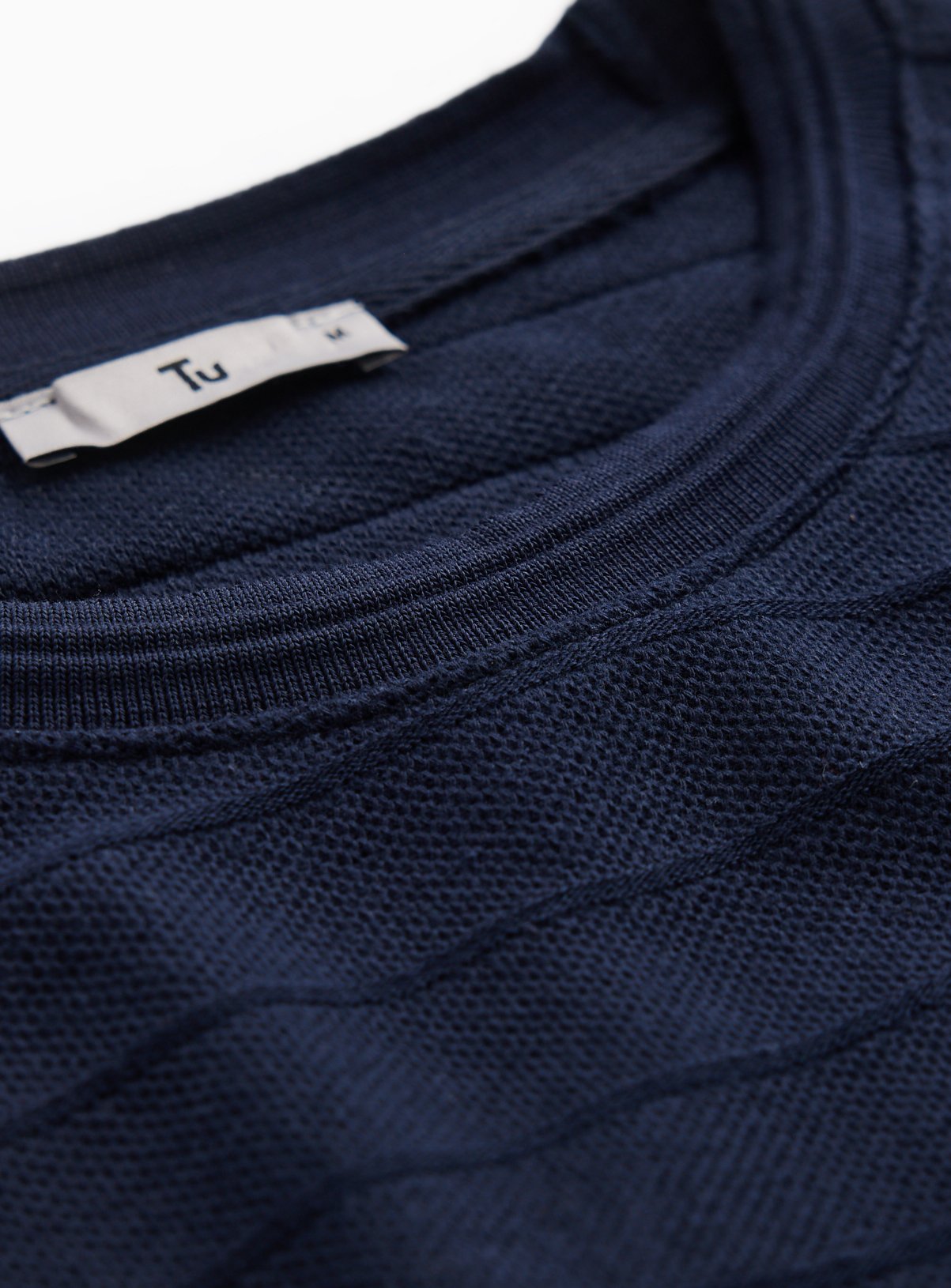 Navy Textured Relaxed Fit T-Shirt XXXL - Image 4 thumbnail
