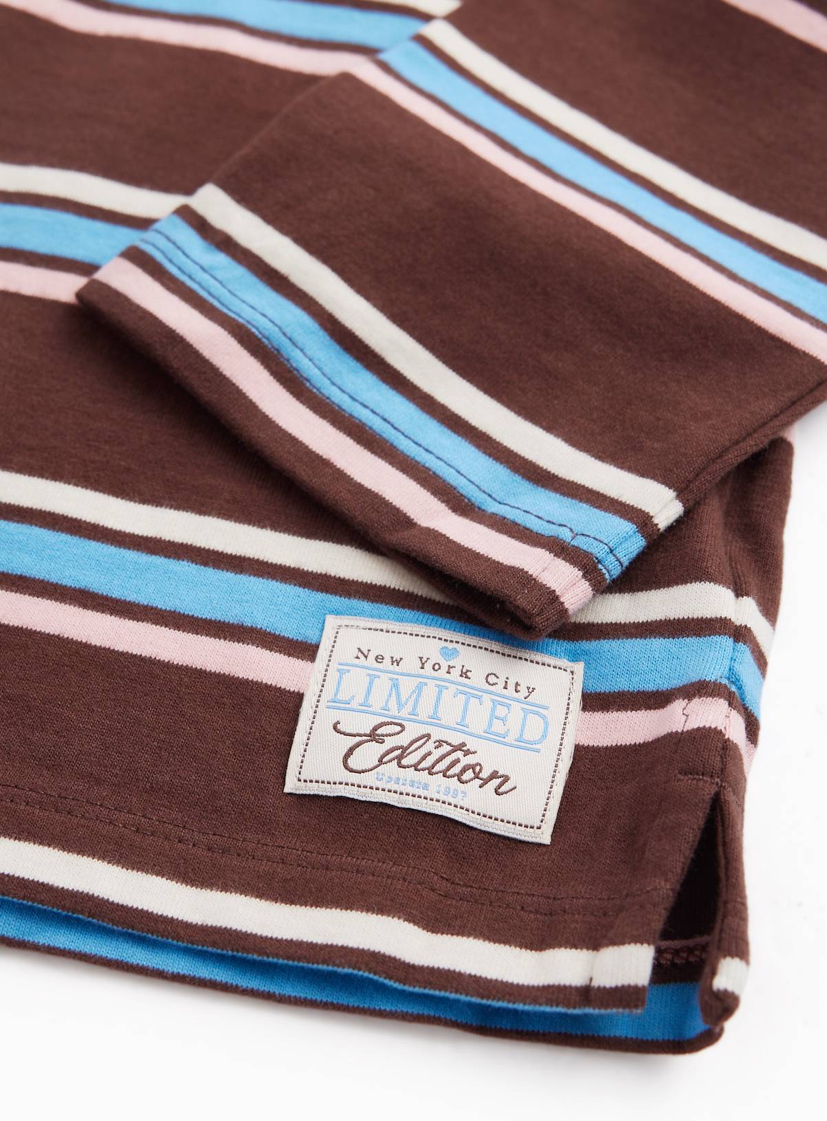 Brown Striped Relaxed Fit Long Sleeve T-Shirt 9 years - Image 2