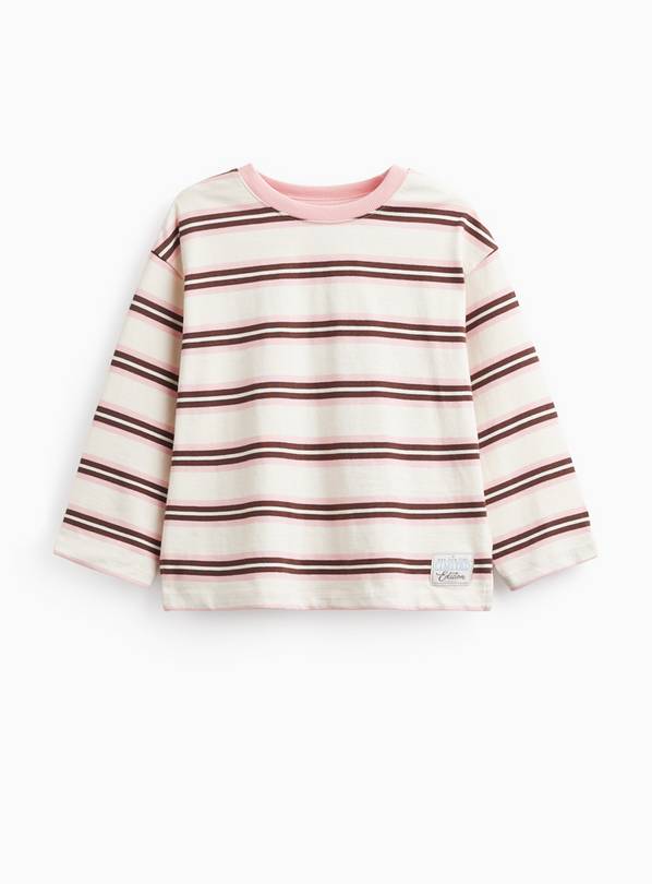 White Striped Relaxed Fit Long Sleeve T-Shirt 5 years