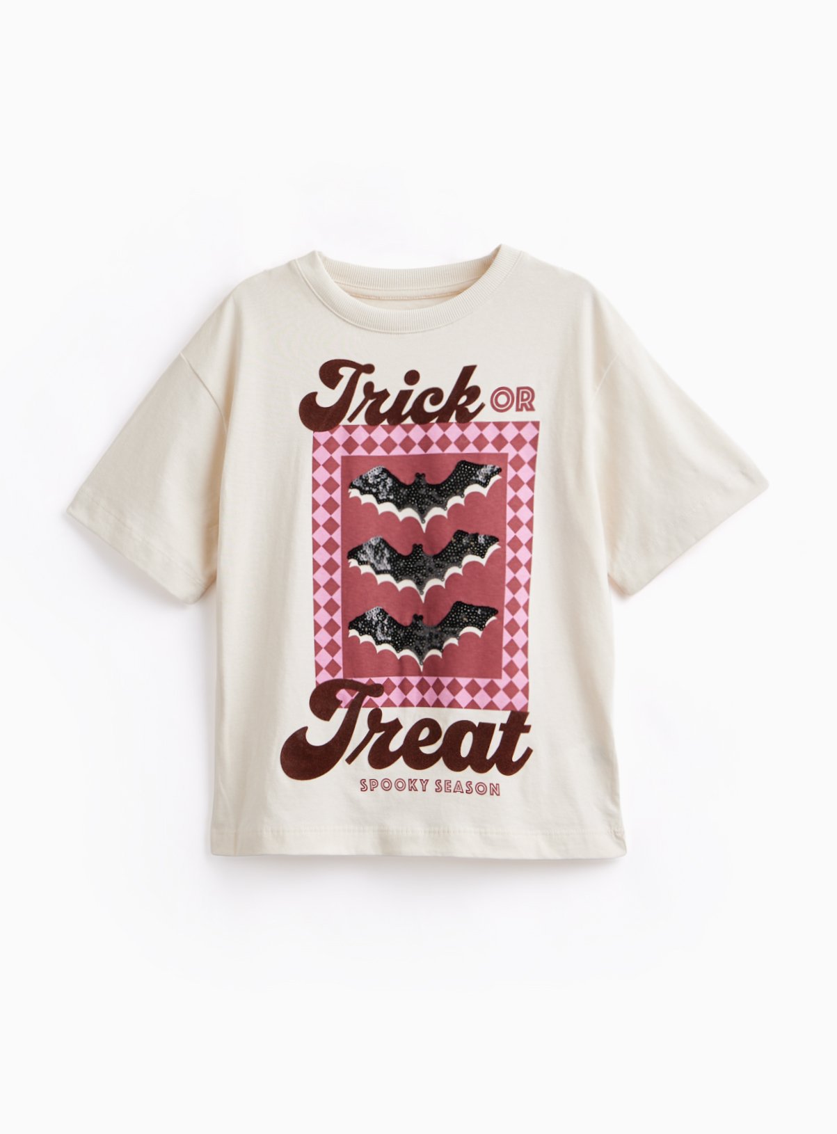 Pink Boxy Trick or Treat Halloween T-Shirt 13 years - Image 2 thumbnail