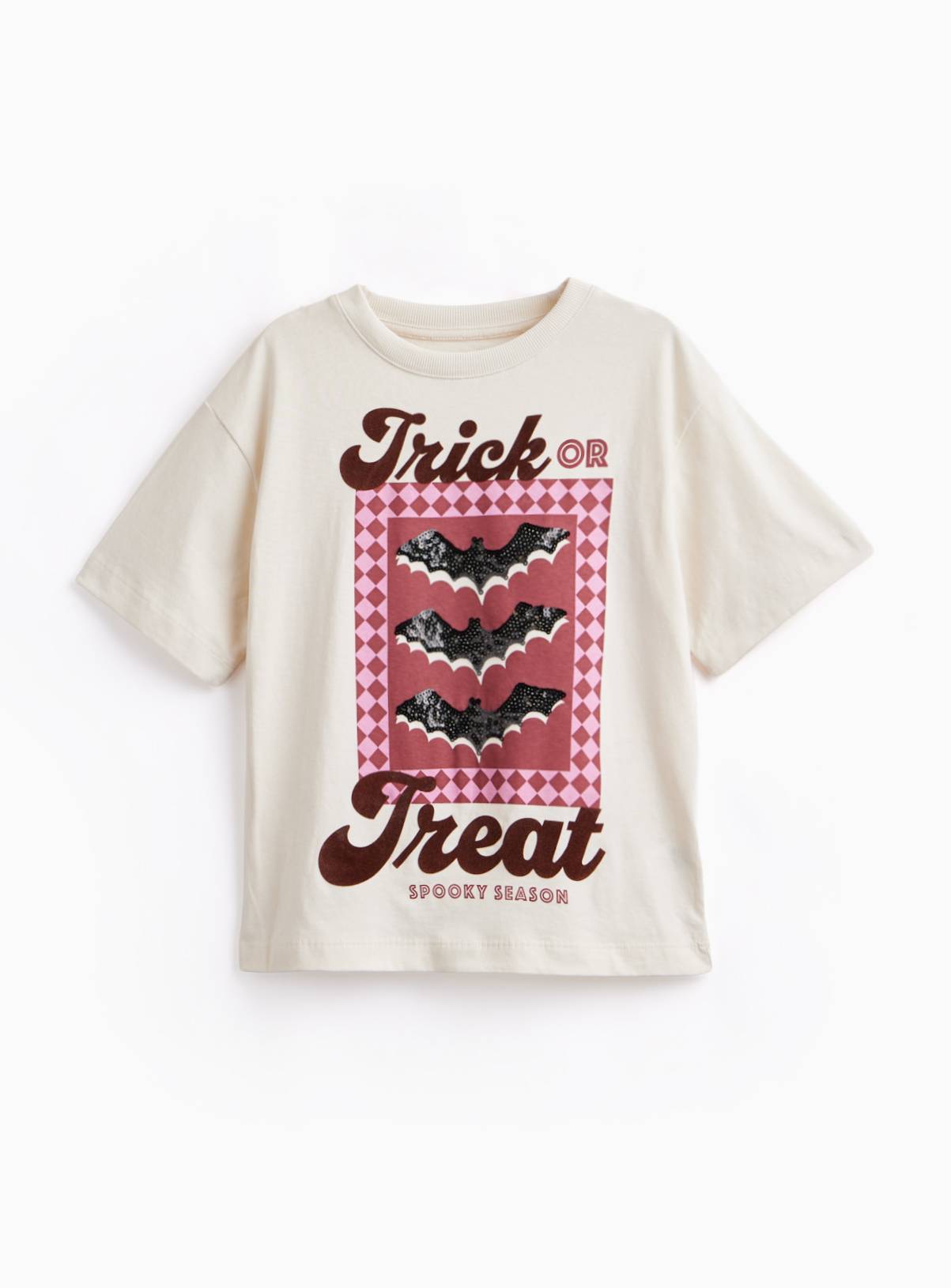 Pink Boxy Trick or Treat Halloween T-Shirt 7 years - Image 2
