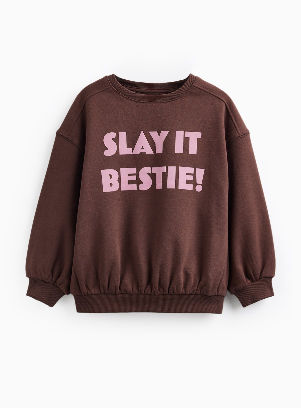 Brown Slay It Bestie Graphic Sweatshirt 11 years - Image 3 thumbnail